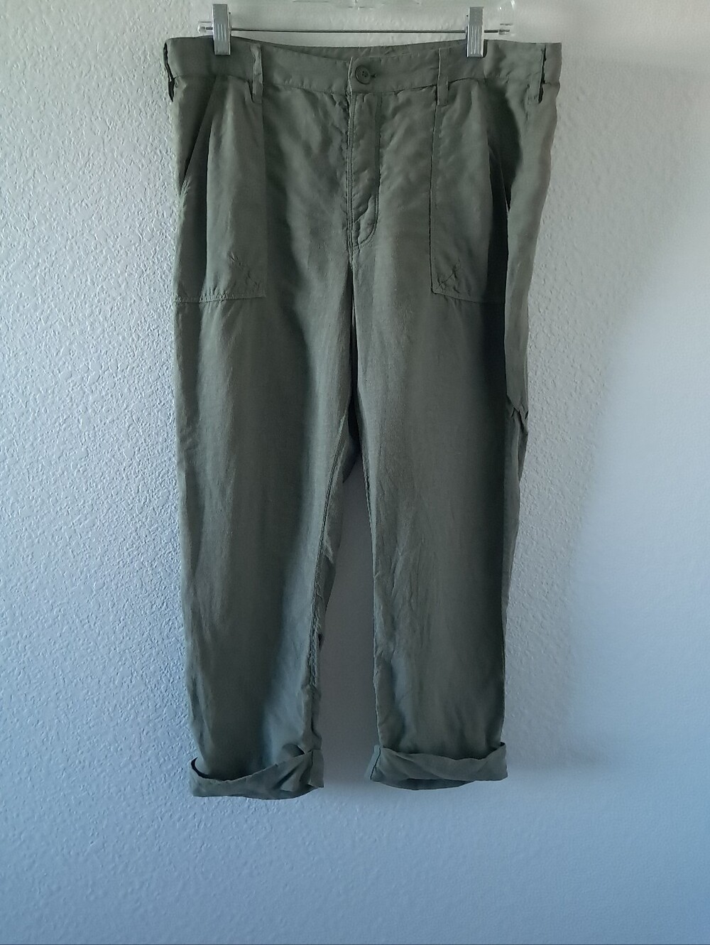 Frame Military Pant 100% Linen Womens Size Large Made In USA Capsule Classic